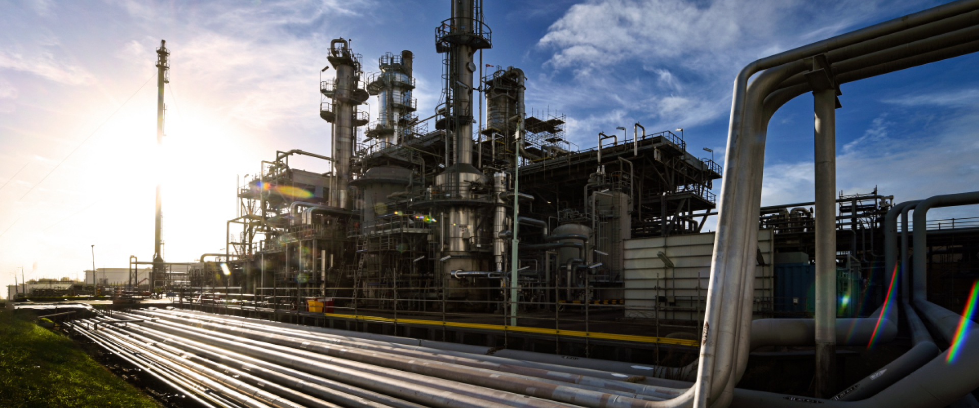 refinery at sunrise