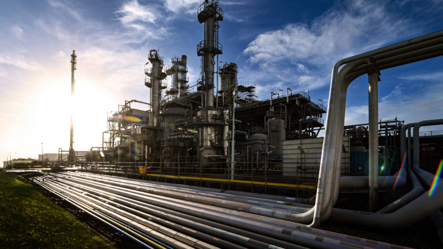 refinery at sunrise