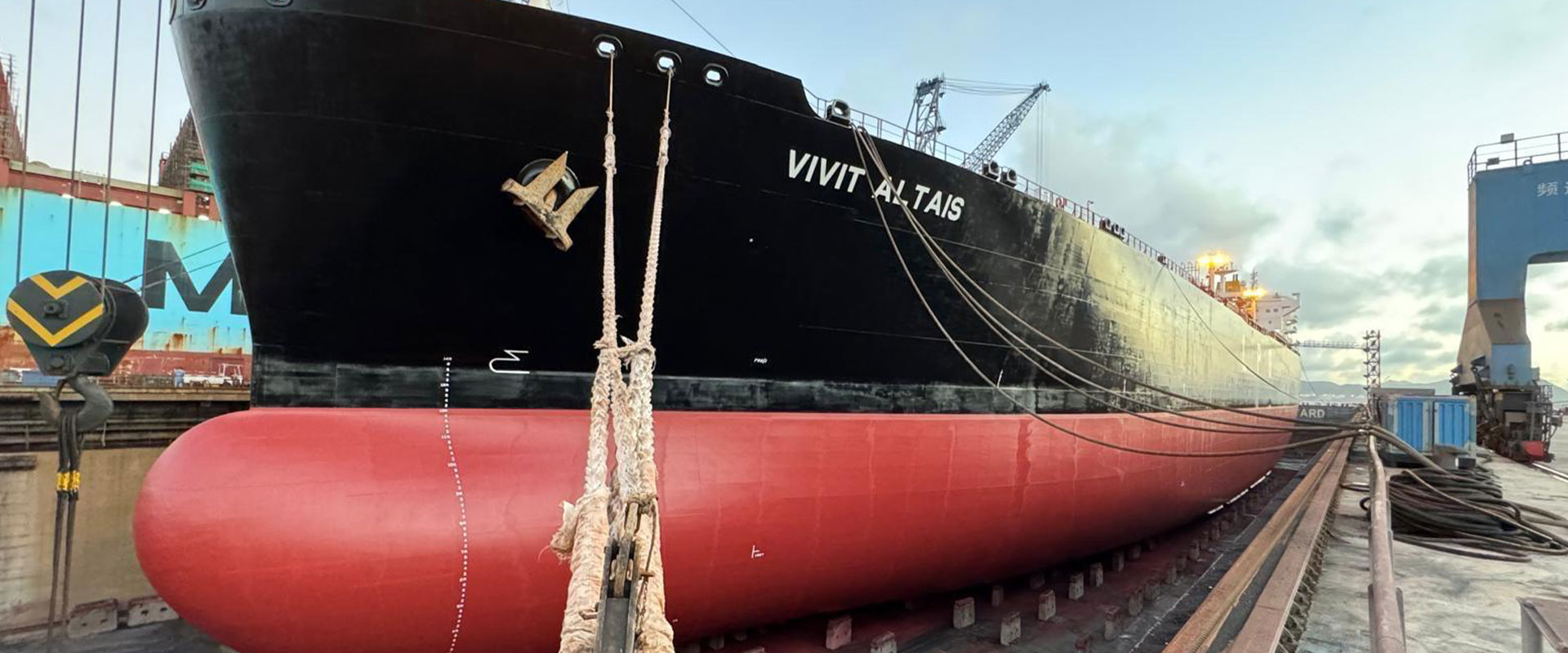 LPG newbuild vessel at ship yard